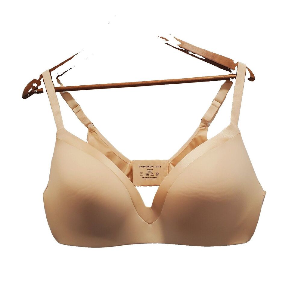Underoutfit 1258 Satin Grace Bra 3D Molded Size 2xL XXL Wireless T Shirt Comfort
